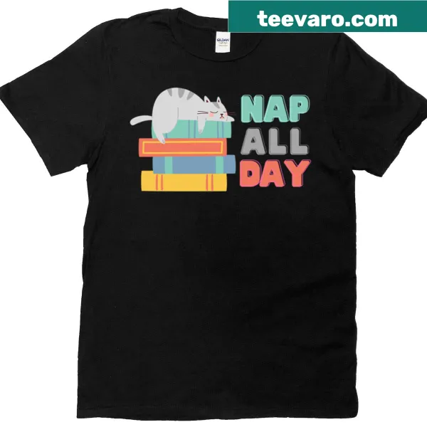 Playful 'Nap All Day' t-shirt with relaxed theme