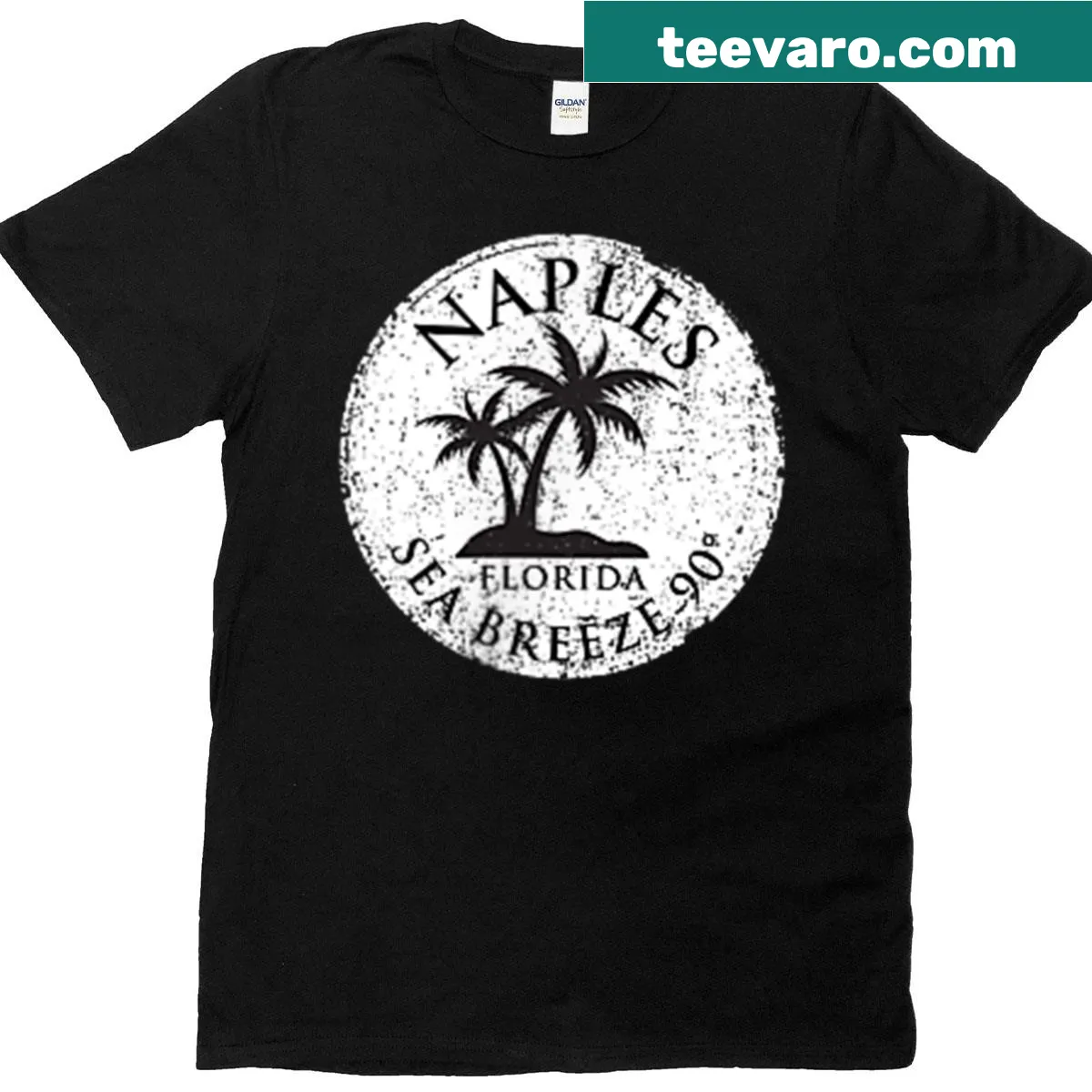 T-shirt featuring Naples Florida beach design for lovers of the sea — on a men's t-shirt