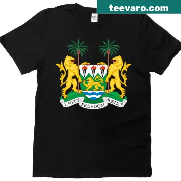 National emblem seal of Sierra Leone on a T-shirt