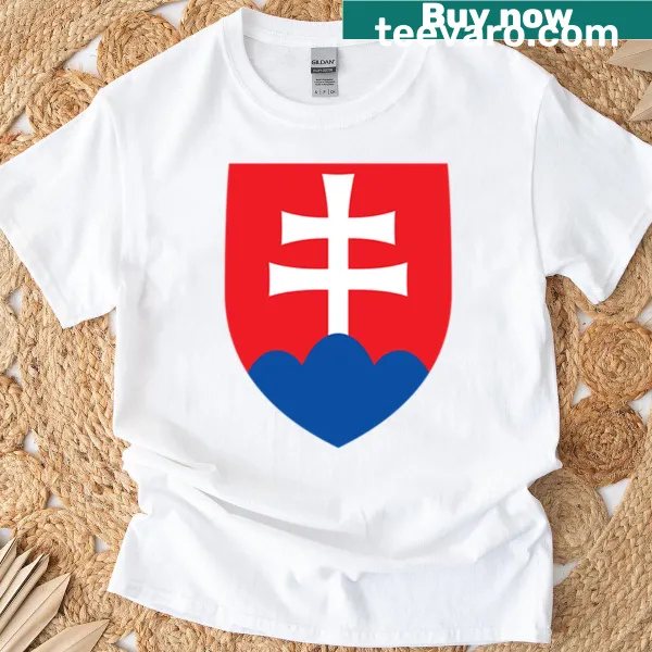 T-shirt with the national emblem seal of Slovakia