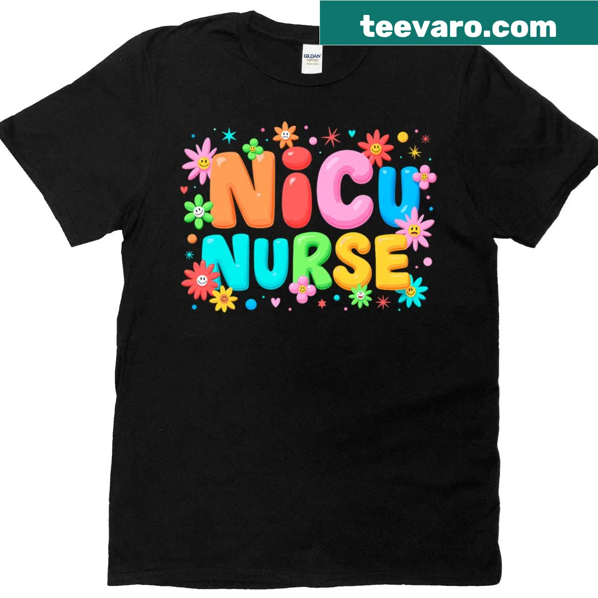 Cute floral design honoring neonatal nurses on a premium t-shirt. — on a men's t-shirt