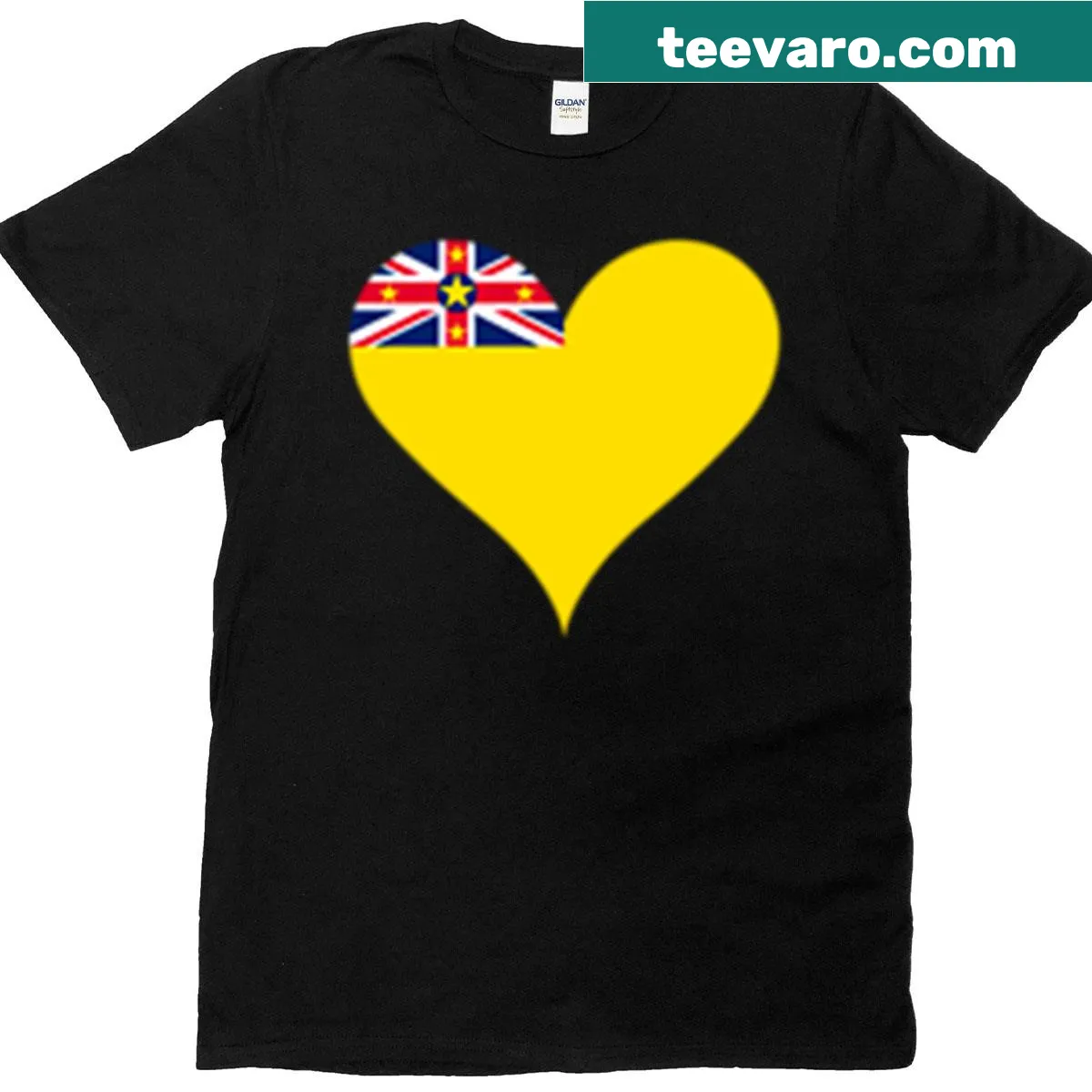 Illustration of Niue heart flag on a T-shirt — on a men's t-shirt