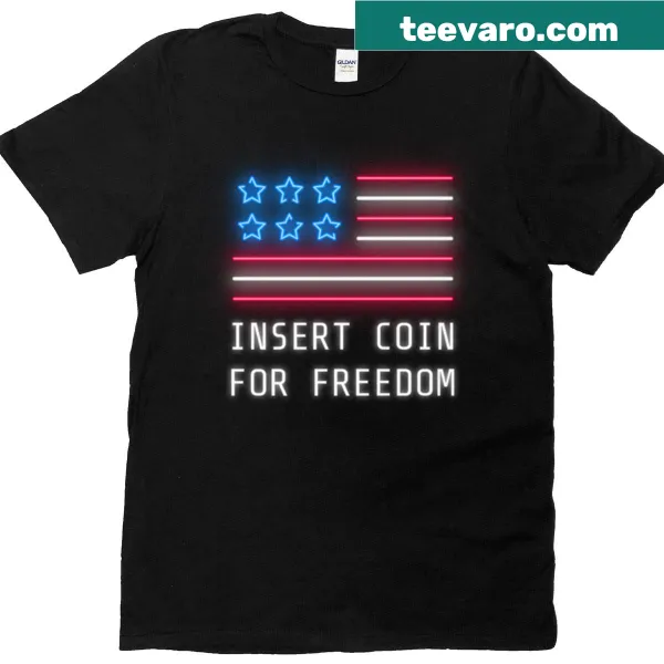 Patriotic shirt featuring US flag and playful text