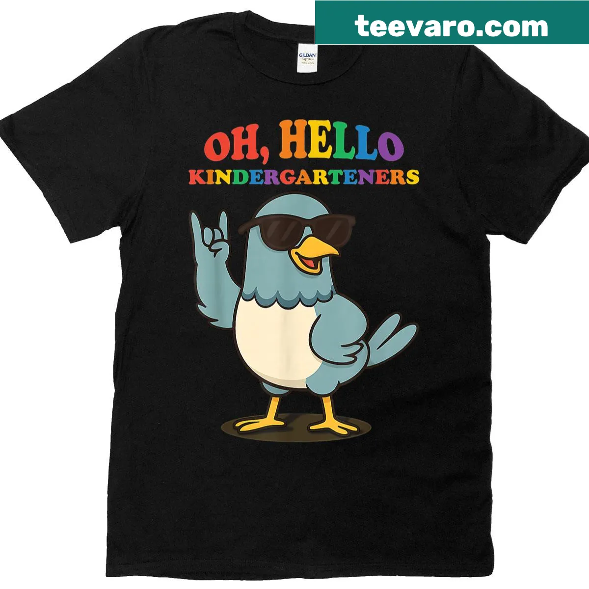 Cute T-shirt for kindergarten teachers with a pigeon design — on a men's t-shirt