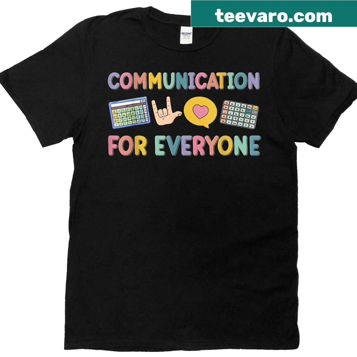 Minimalist t-shirt with pastel typography about communication styles — on a men's t-shirt