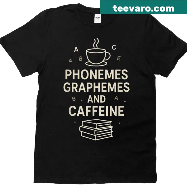 Funny linguistics teacher t-shirt with phonetic graphics and humor