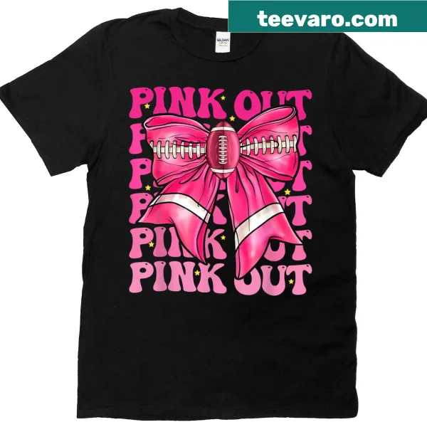 Breast cancer awareness shirt with a pink bow graphic and empowering text