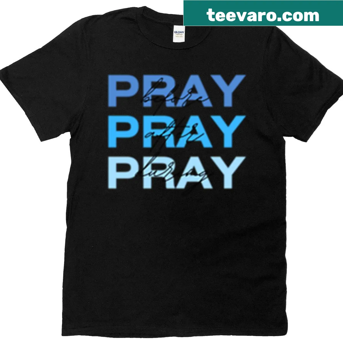 Inspirational design promoting prayer and faith on a T-shirt. — on a men's t-shirt