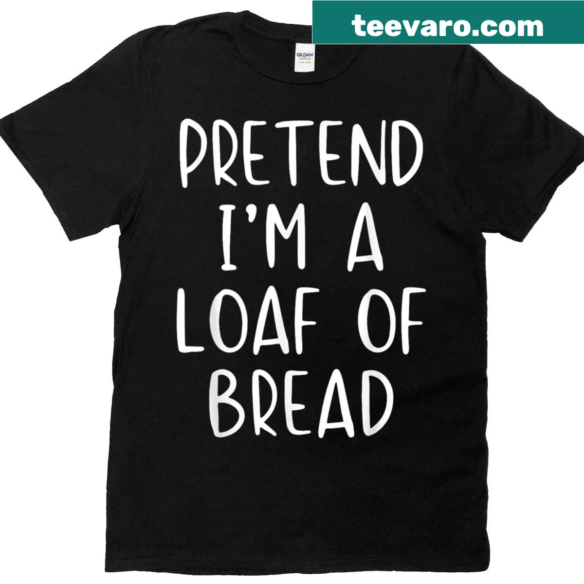 Funny Halloween costume t-shirt pretending to be a loaf of bread — on a men's t-shirt