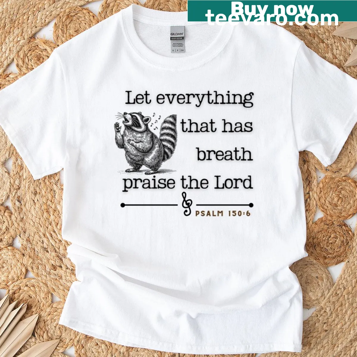 T-shirt featuring Psalm 1506 Bible verse in elegant typography — on a men's t-shirt
