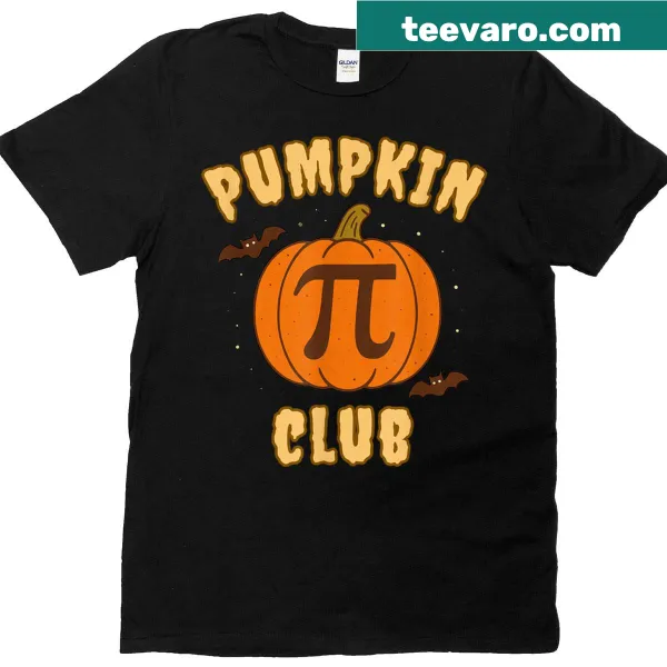 T-shirt with 'Pumpkin Pi Club' design for kids featuring pumpkins and math themes