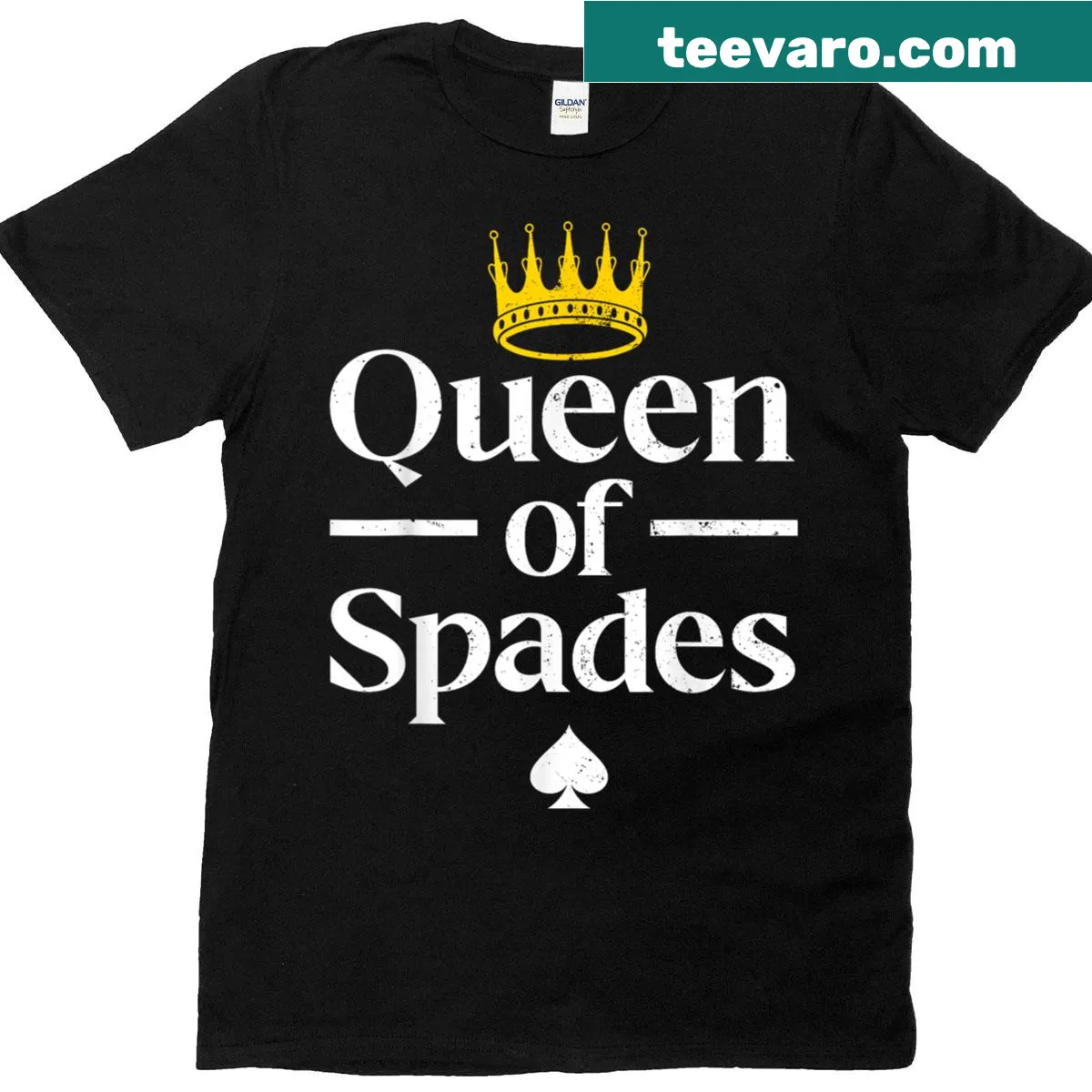 Queen of Spades illustration on a T-shirt for female card game lovers — on a men's t-shirt