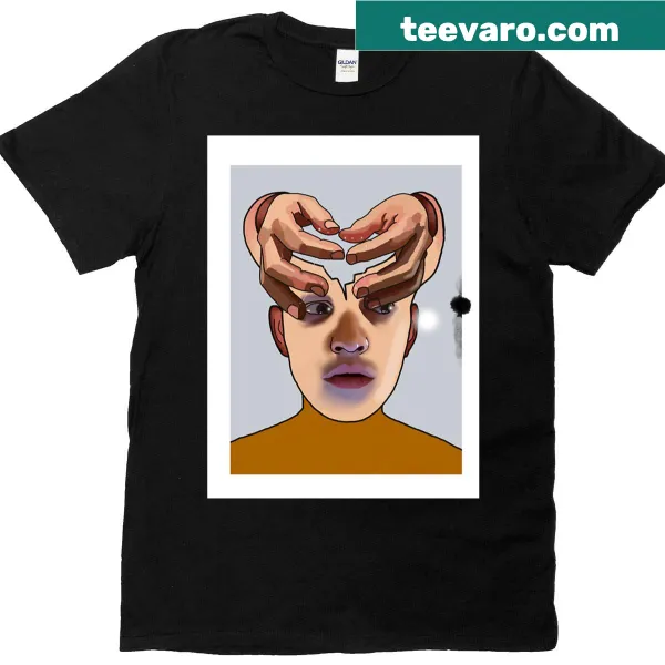 Illustration from 'Remote' album artwork on a t-shirt