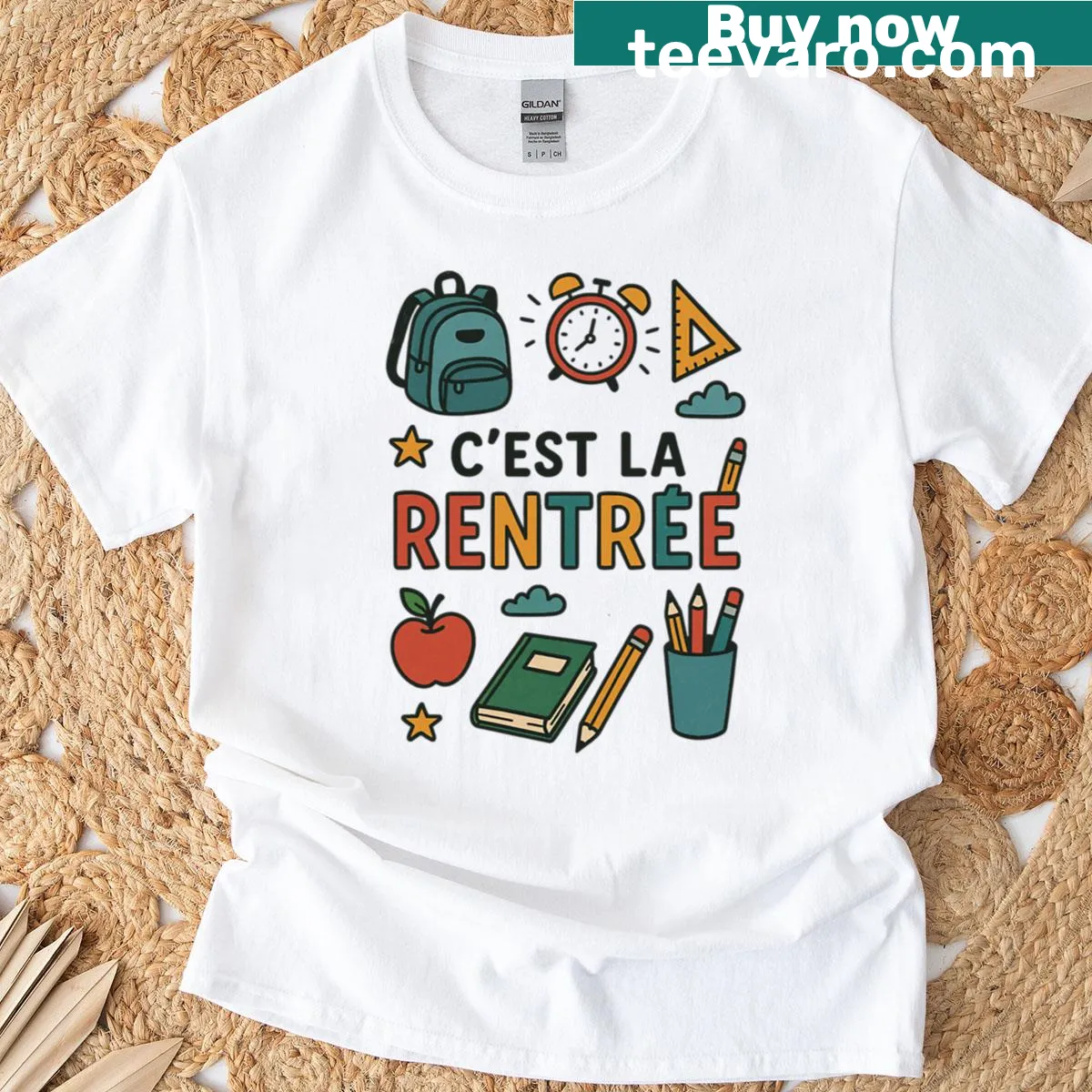 Original back-to-school T-shirt with an educational theme — on a men's t-shirt