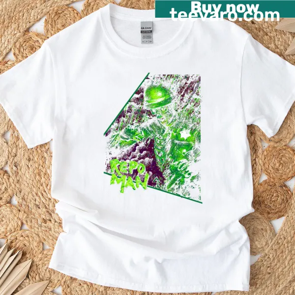 Vintage distressed t-shirt inspired by the cult film Repo Man