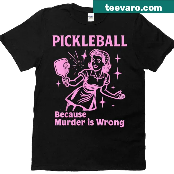 Funny T-shirt for women with pickleball graphic and text