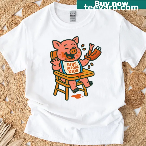 Humorous typography graphic on a barbecue-themed T-shirt
