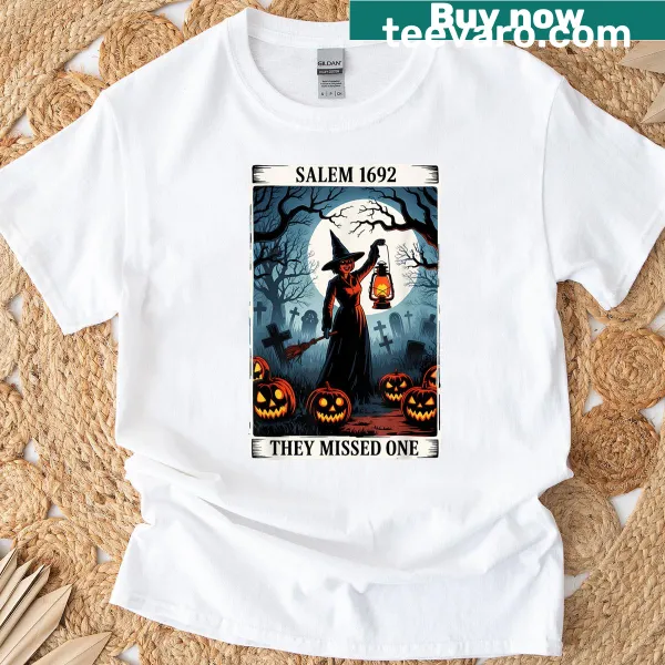 Halloween-themed t-shirt with 'They Missed One' text