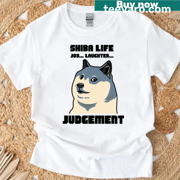 Illustration of a judgmental Shiba Inu on a T-shirt