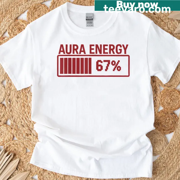 Funny 'Six Seven Aura' text design T-shirt