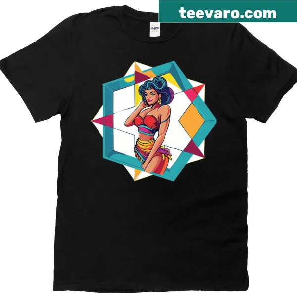 Illustrative t-shirt featuring a whimsical Star Lady design