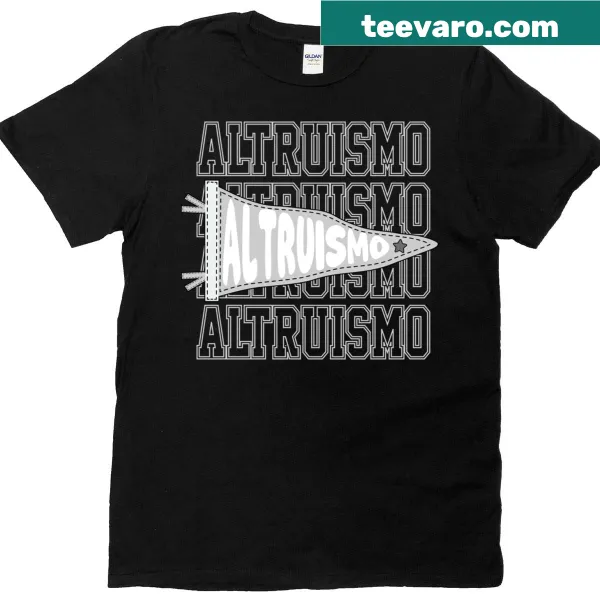 Retro school spirit t-shirt with 'Team Altruismo' text