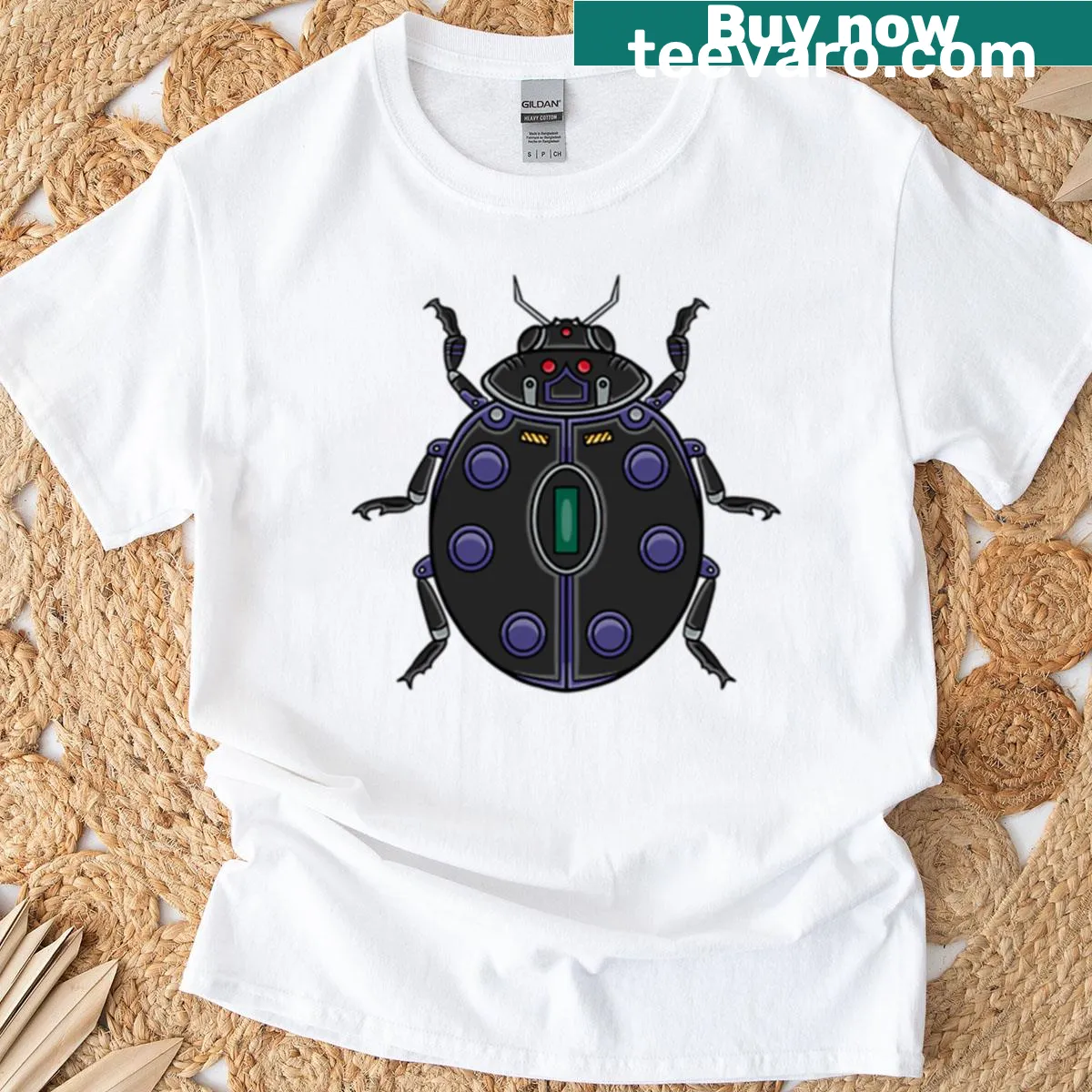 Tentou Borg Beetle t-shirt featuring the iconic car — on a men's t-shirt