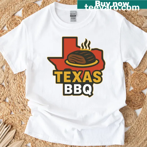 Funny Texas BBQ graphic shirt featuring barbecue meat illustration