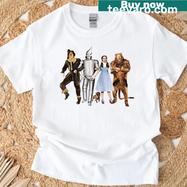 Illustration of friends on the Yellow Brick Road in a whimsical design