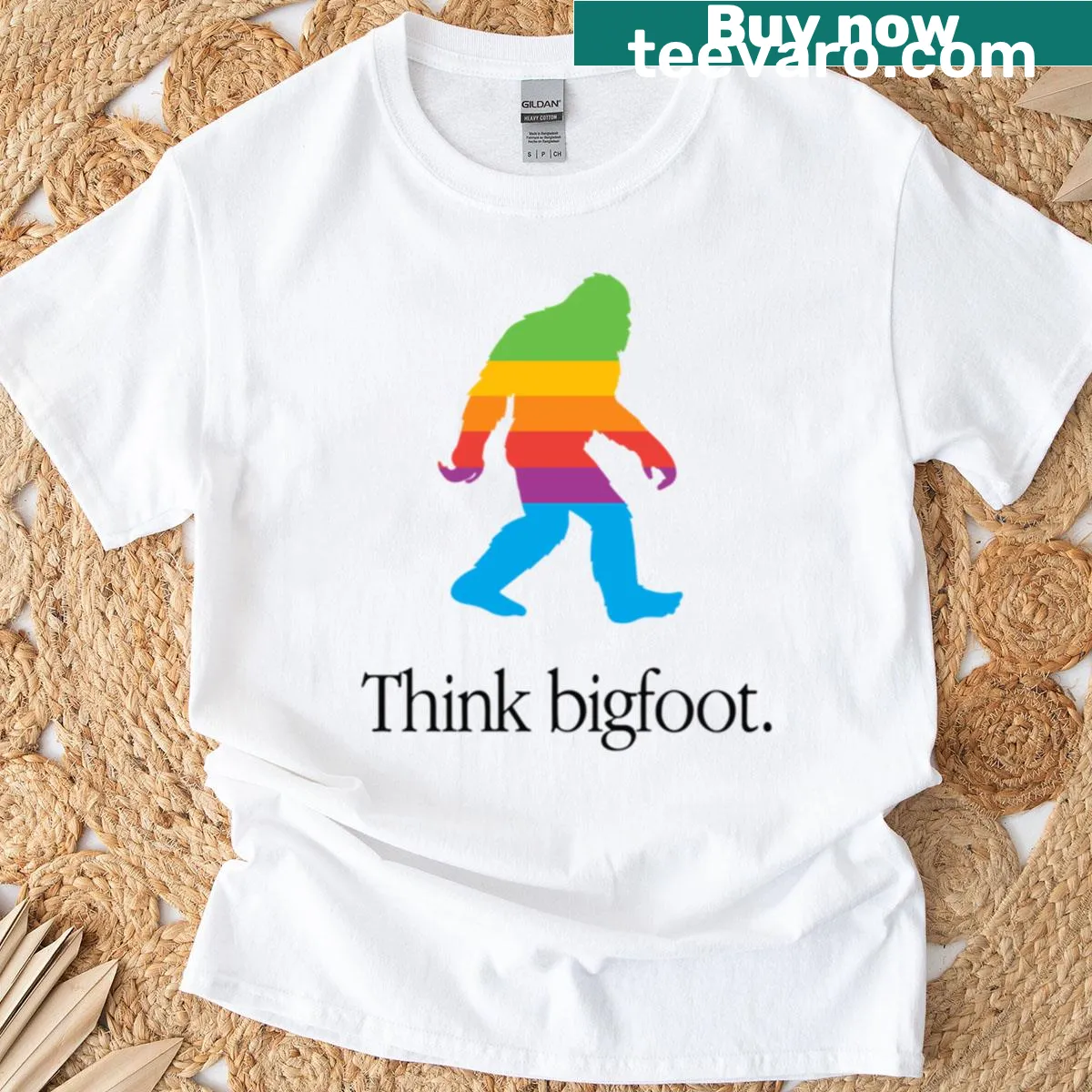 Illustration of Bigfoot on a t-shirt — on a men's t-shirt