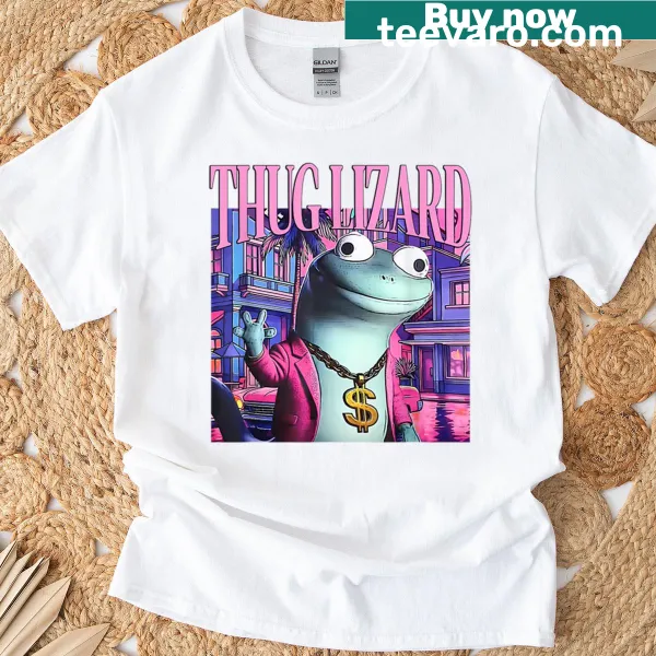 Cartoon t-shirt featuring a humorous 'Thug Wizard' graphic