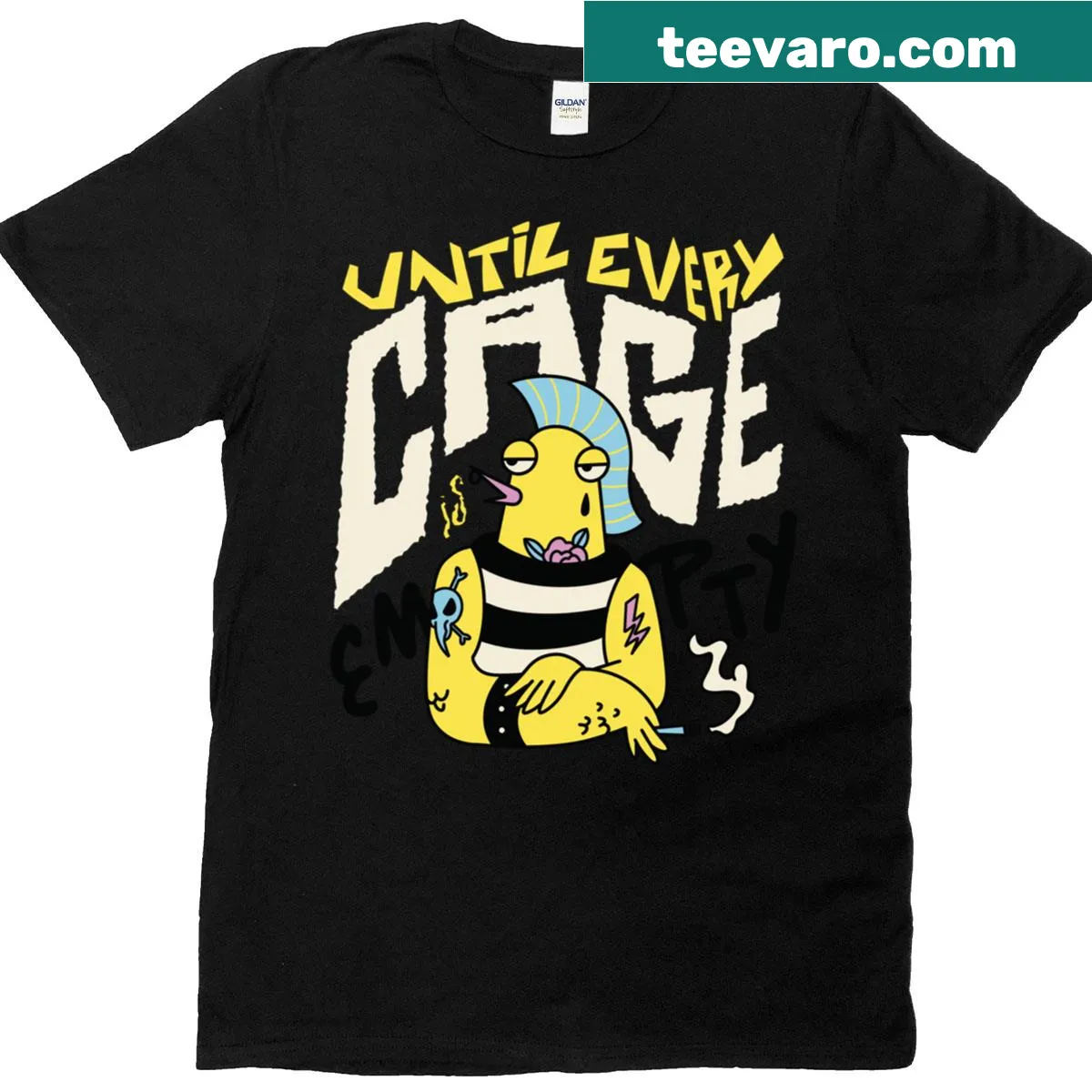 Punk activist t-shirt advocating for animal freedom — on a men's t-shirt