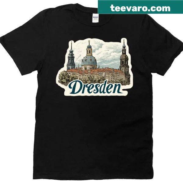 Vintage Dresden travel t-shirt with iconic imagery