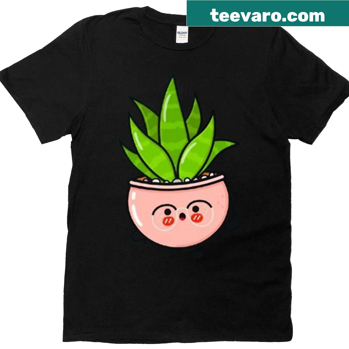 Whimsical plant-themed t-shirt — on a men's t-shirt
