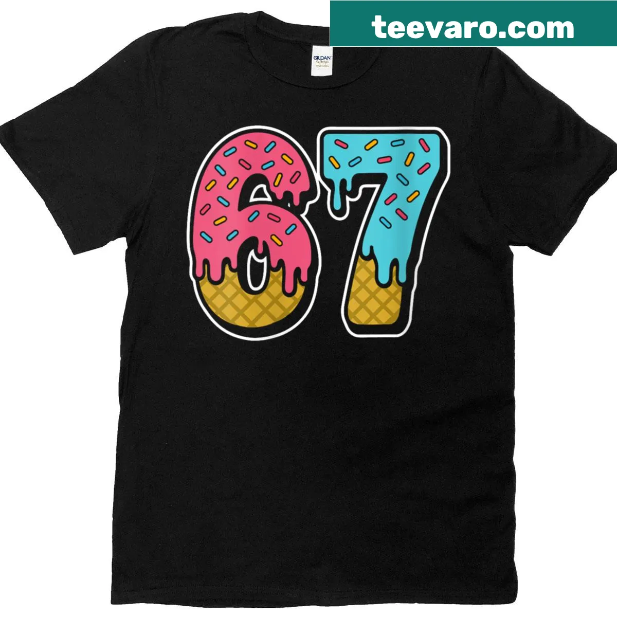 Funny ice cream drip meme graphic t-shirt — on a men's t-shirt