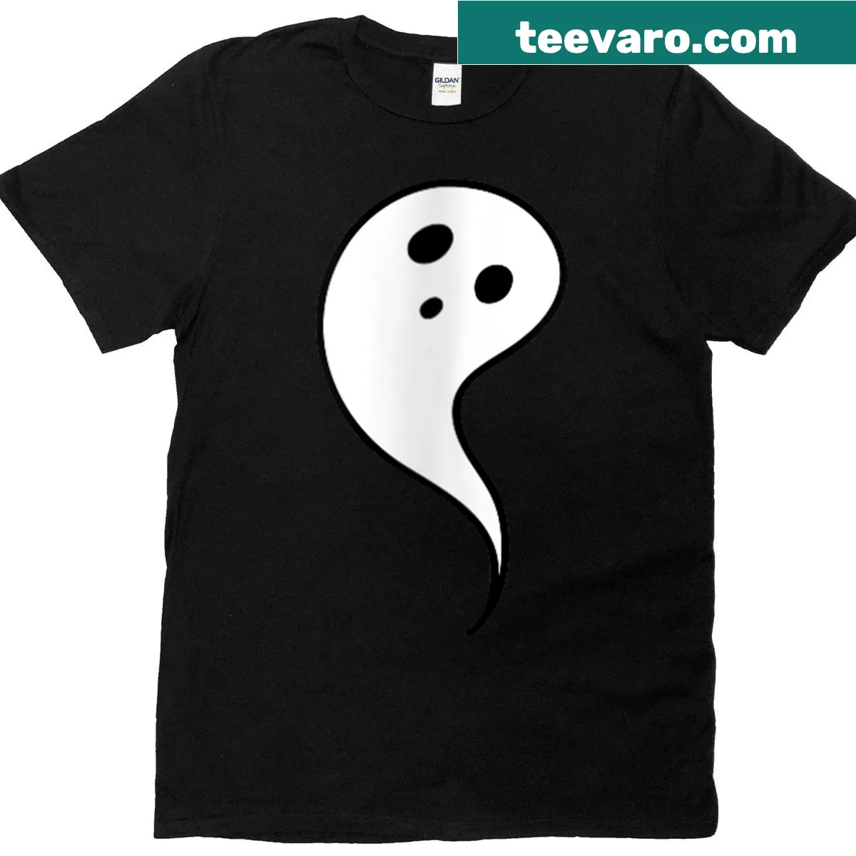 Cute little ghost graphic on a T-shirt for Halloween. — on a men's t-shirt