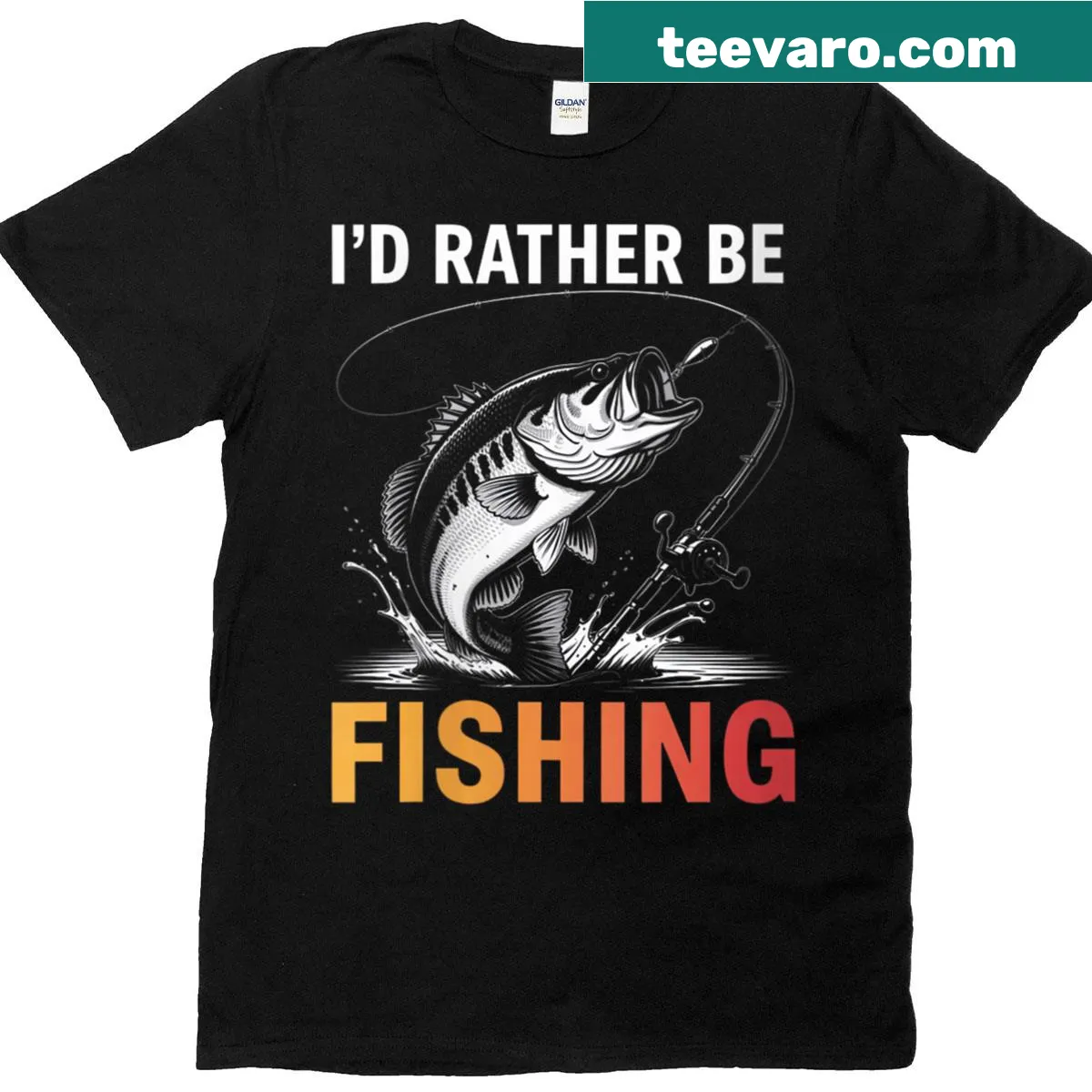 Fishing themed shirt with playful fishing text — on a men's t-shirt