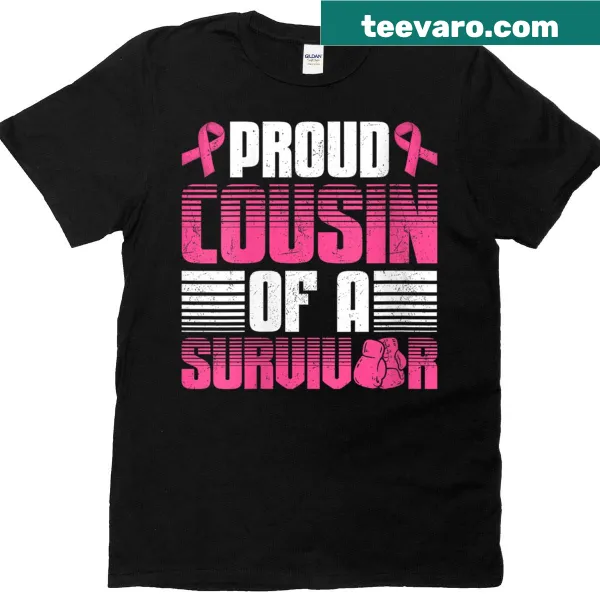 Breast cancer awareness cousin survivor graphic t-shirt