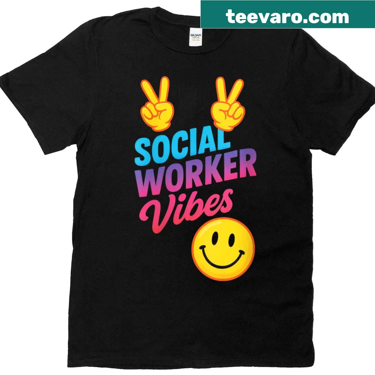T-shirt with the text 'Social Worker Vibes' promoting student support and well-being — on a men's t-shirt