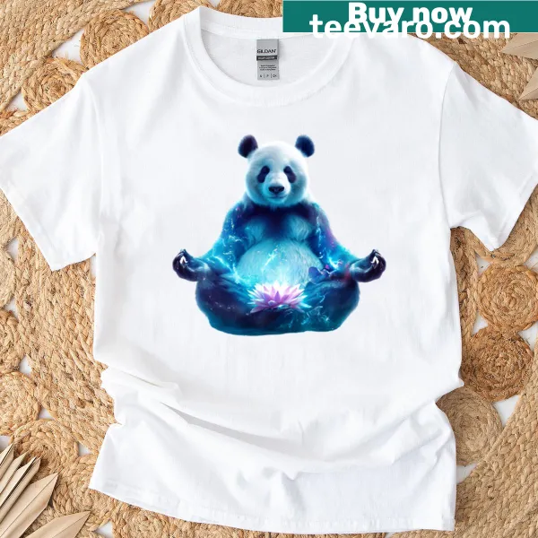Illustration of a zen panda in lotus pose for meditation