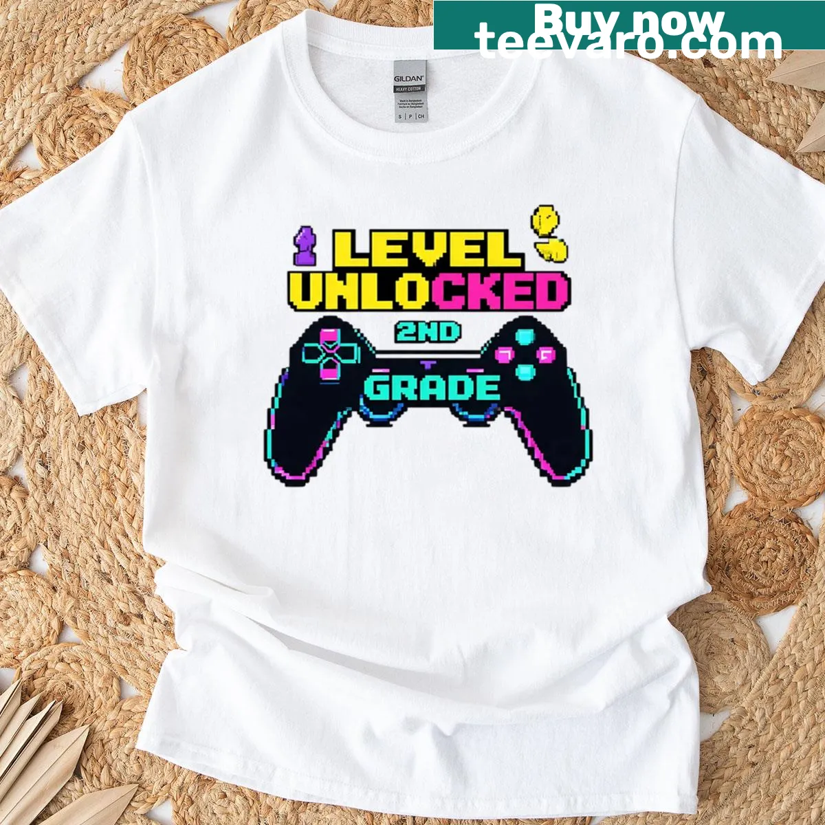 Playful dabbing gamer graphic t-shirt for kids — on a men's t-shirt
