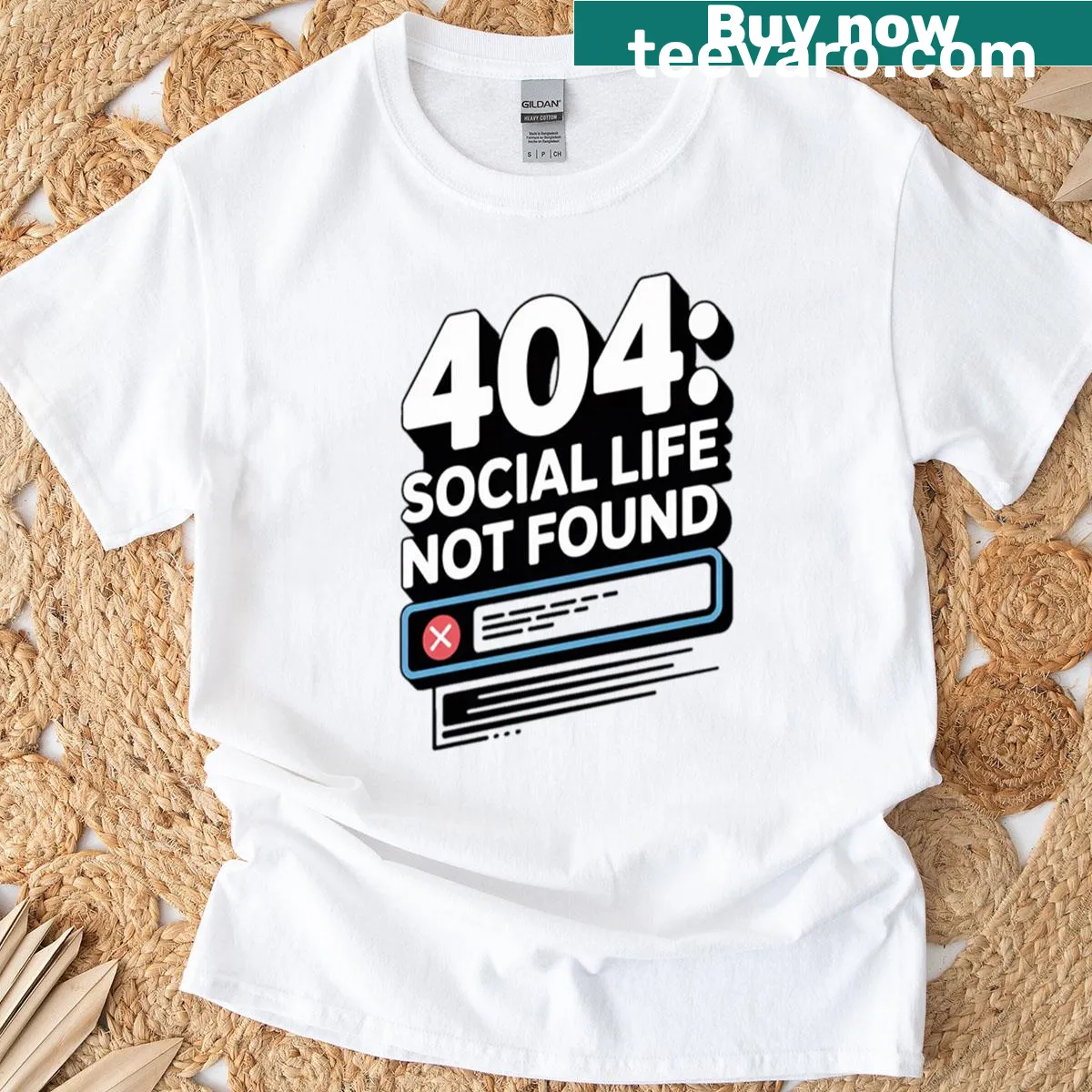 404 error message T-shirt for programmers with humorous text — on a men's t-shirt