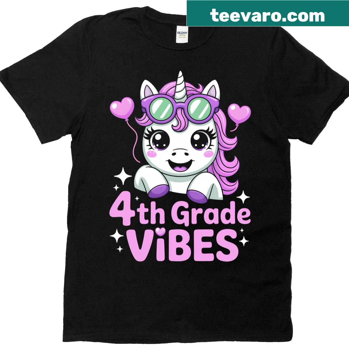 Unicorn illustration with '4th Grade Vibes' text for first day of school — on a men's t-shirt