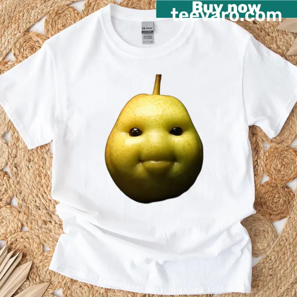 Cute t-shirt featuring a whimsical pear illustration