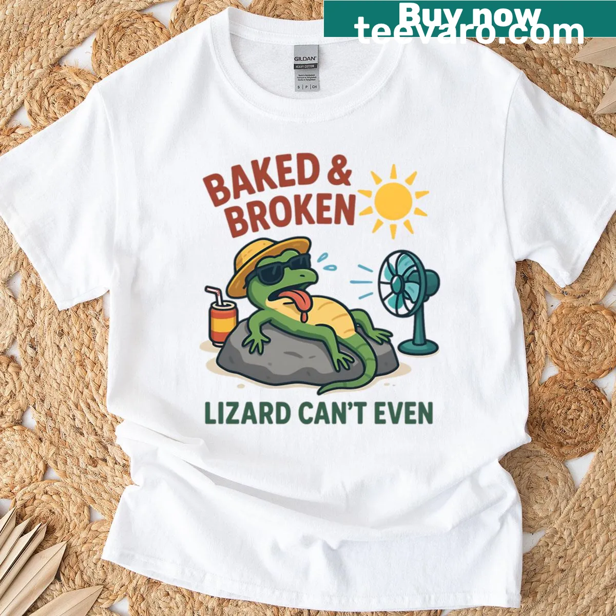 Funny lizard cartoon design for stoners on a t-shirt. — on a men's t-shirt