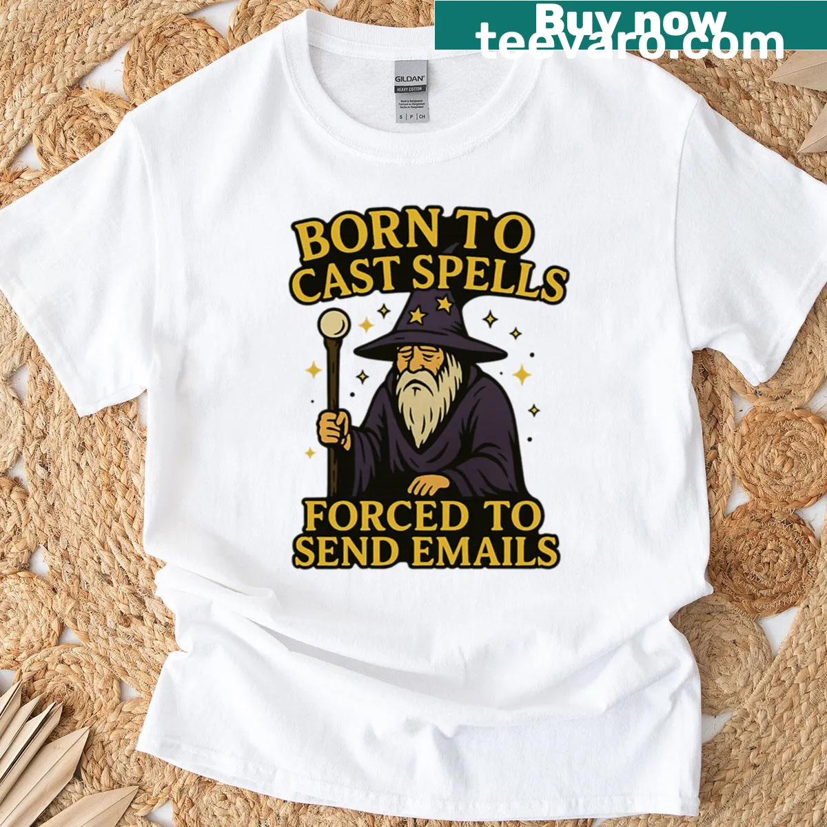 Funny vintage-style wizard quote on t-shirt — on a men's t-shirt