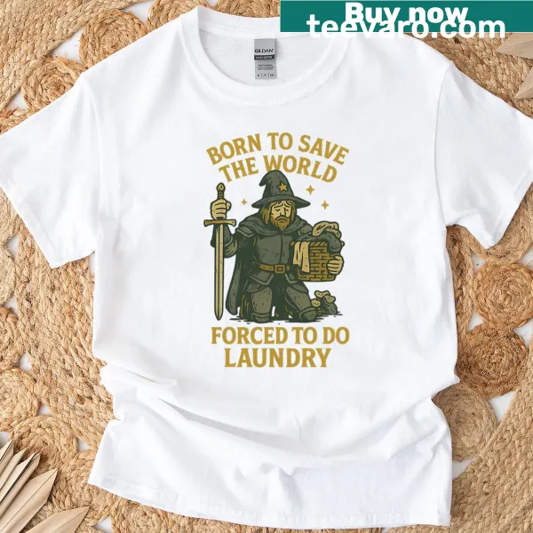 Vintage style t-shirt with humorous laundry quote graphic