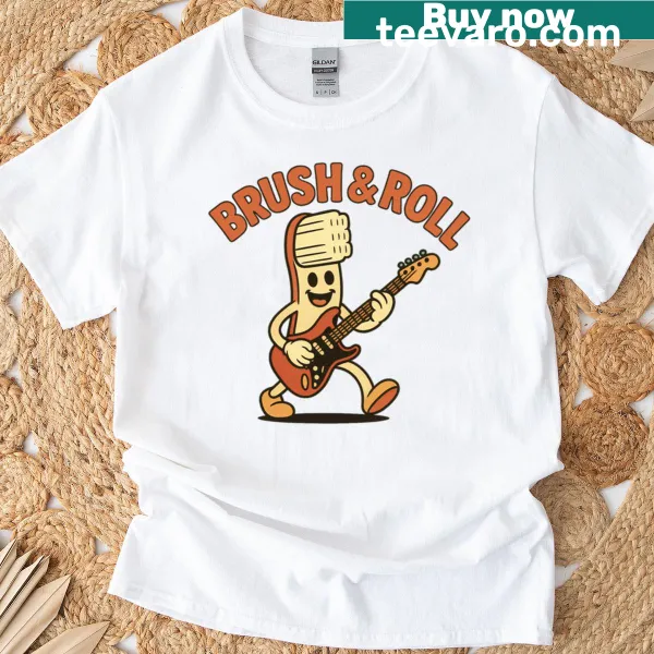 Funny toothbrush graphic on a casual t-shirt
