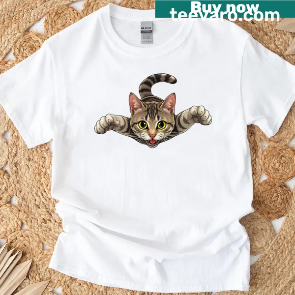 Cute cat illustration t-shirt for cat lovers