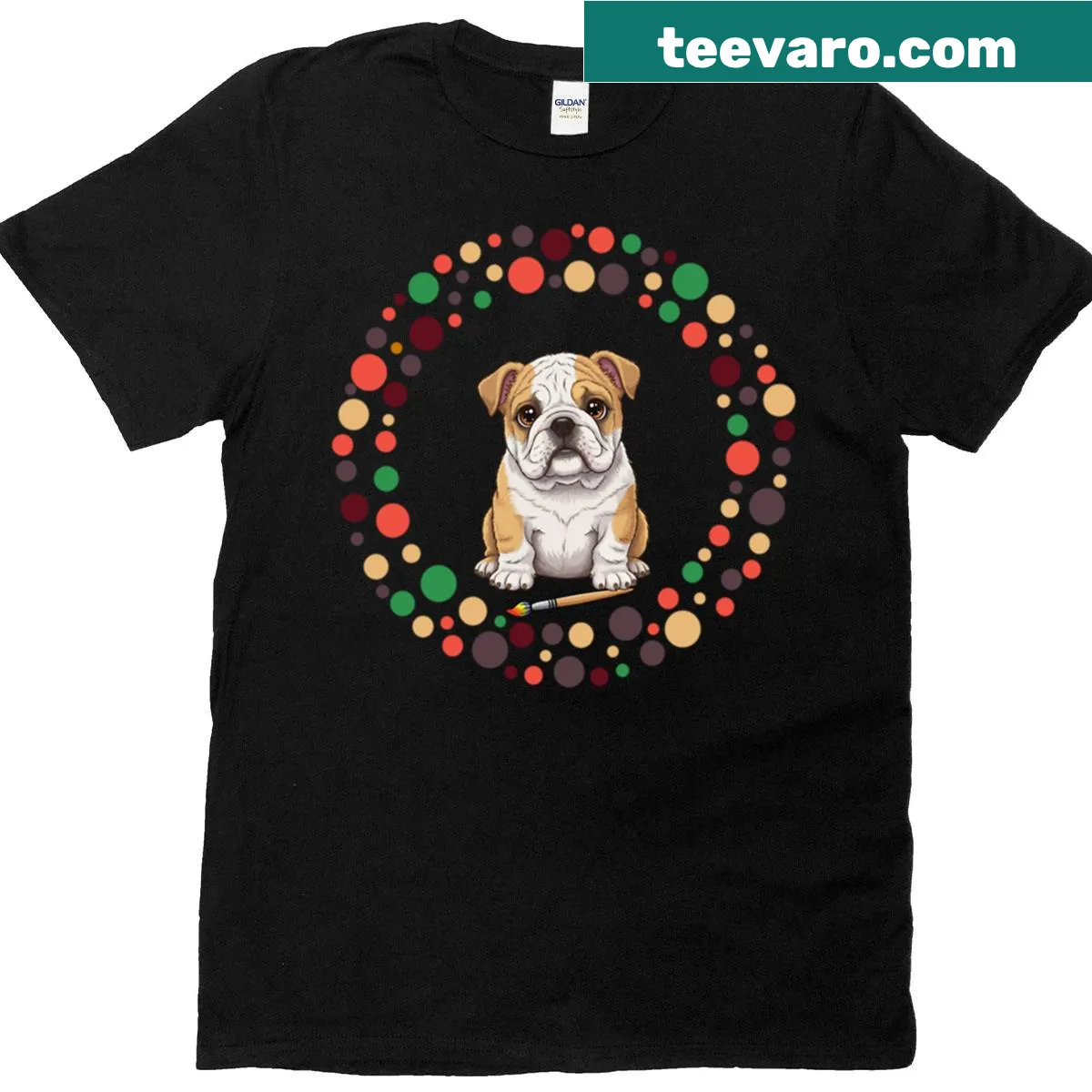 T-shirt featuring a colorful Maltese design for Dot Day — on a men's t-shirt